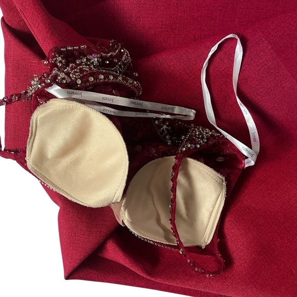 JVN by Jovani Red Beaded Fit & Flare Dress – Size 4 - Picture 9 of 10